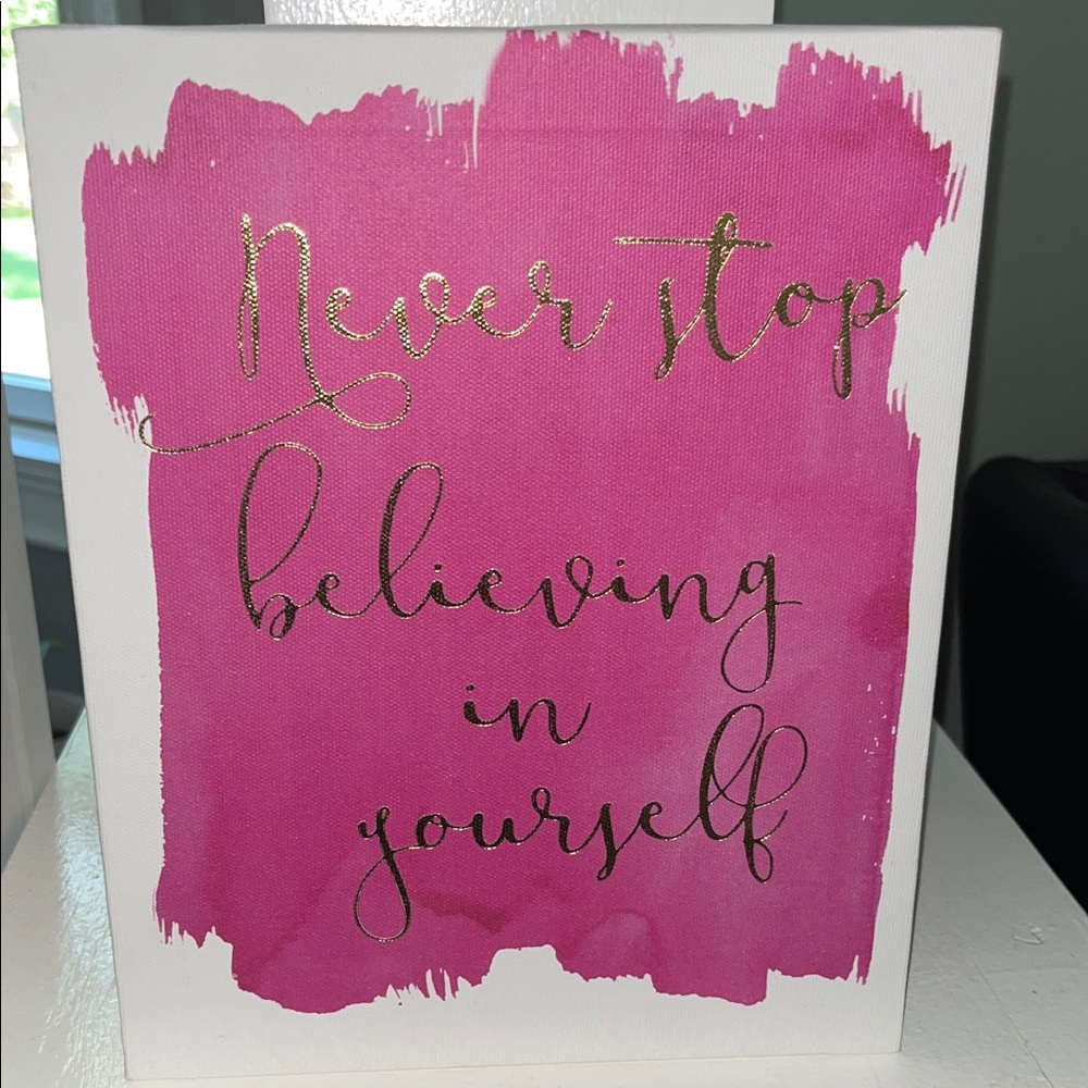 Pink and Gold Inspirational Canvas Art